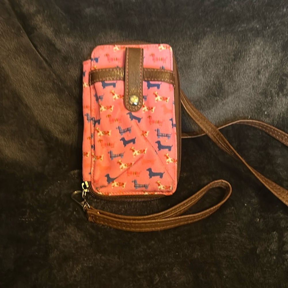 DACHSHUND PUPPY WEENIE DOG PET Lover ZIPPERED CROSSBODY WALLET WRISTLET